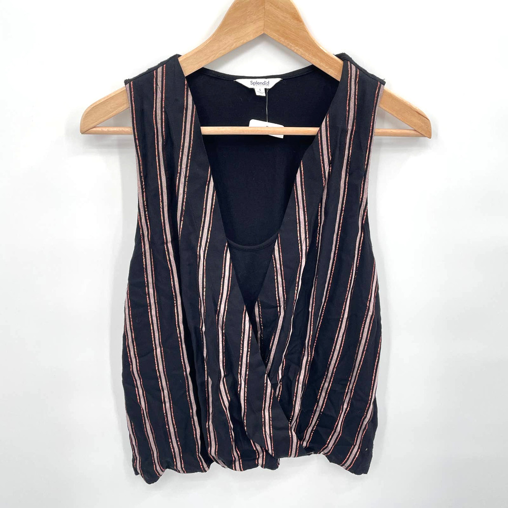 NWT Evereve Splendid Collection Shine Mix Media Tank